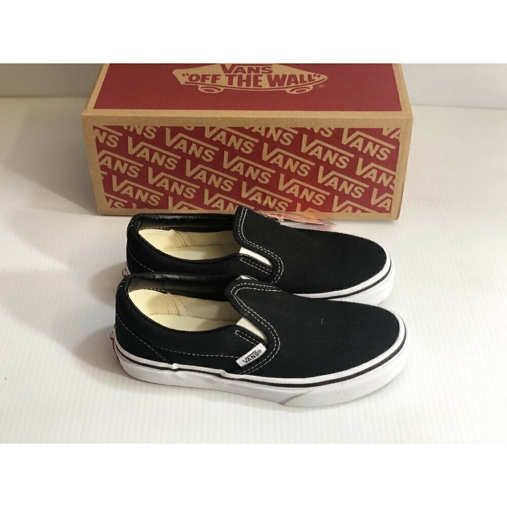 Vans Kids Classic Slip On Black Casual Shoes - Picture 8 of 11